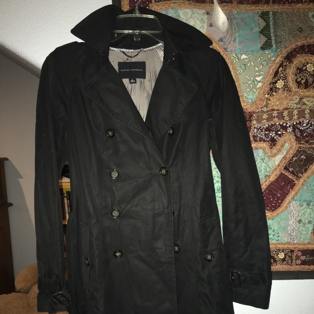 Black Waterproof Banana Republic Pea Coat - Picture 2 of 5